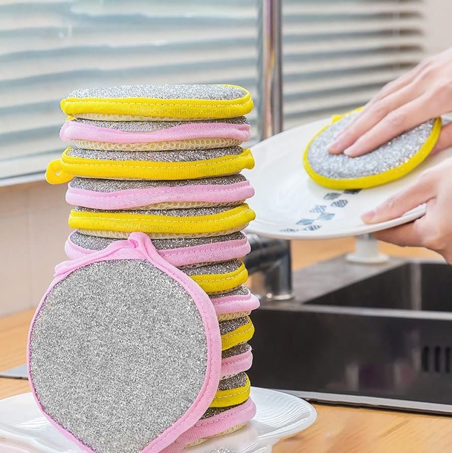 2 in 1 Multicolor Dishwashing Scrub and Sponge (Minimum Order Quantity 1 Carton / 800 PCs)