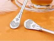 Stainless steel spoon with Straw (Minimum Order Quantity 1 Carton/300 PCs)