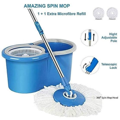 Easy Spin Mop with Plastic Stainer (Minimum Order Quantity 1 Carton/30 PCs)