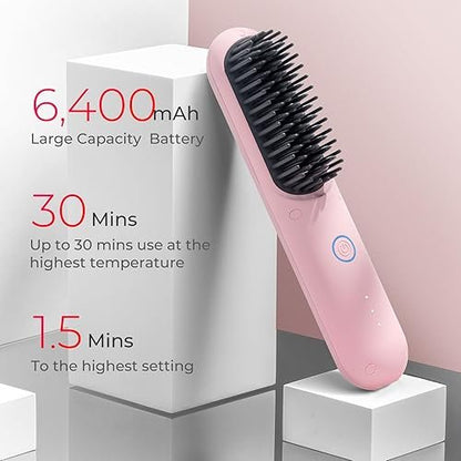 Rechargeable Wireless Hair Straightener Brush (Minimum Order Quantity 1 Carton/96 PCs)