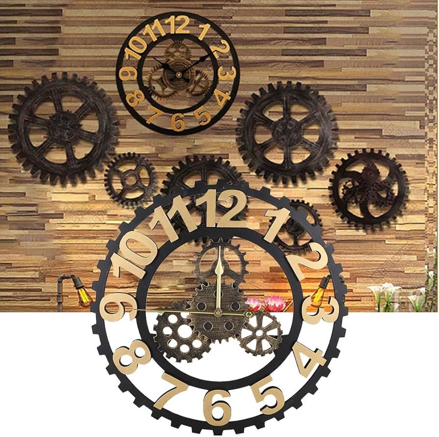 Golden Wall Clock (Minimum Order Quantity 1 Carton/12 PCs)