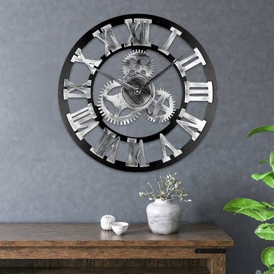 Roman Wall Clock Silver (Minimum Order Quantity 1 Carton/12 PCs)