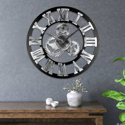 Roman Wall Clock Silver (Minimum Order Quantity 1 Carton/12 PCs)