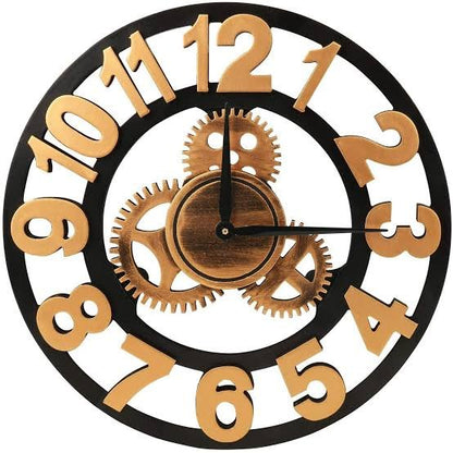Golden Wall Clock (Minimum Order Quantity 1 Carton/12 PCs)