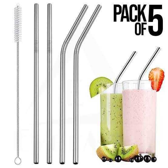 5 PCs Steel Straws (Minimum Order Quantity 1 Carton/1000 PCs)
