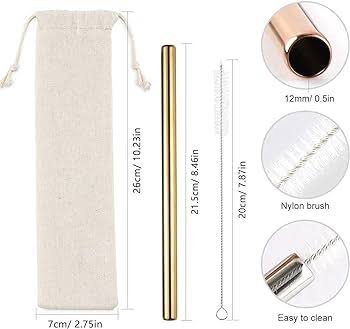 5 PCs Steel Straws (Minimum Order Quantity 1 Carton/1000 PCs)