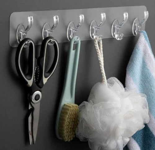 Plastic 6 Wall Hooks Hanger (Minimum Order Quantity 1 Carton/320 PCs)