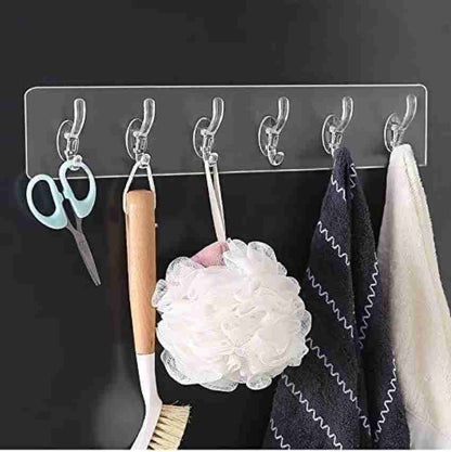 Plastic 6 Wall Hooks Hanger (Minimum Order Quantity 1 Carton/320 PCs)