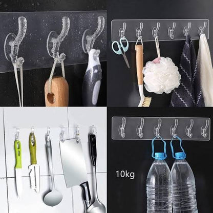 Plastic 6 Wall Hooks Hanger (Minimum Order Quantity 1 Carton/320 PCs)