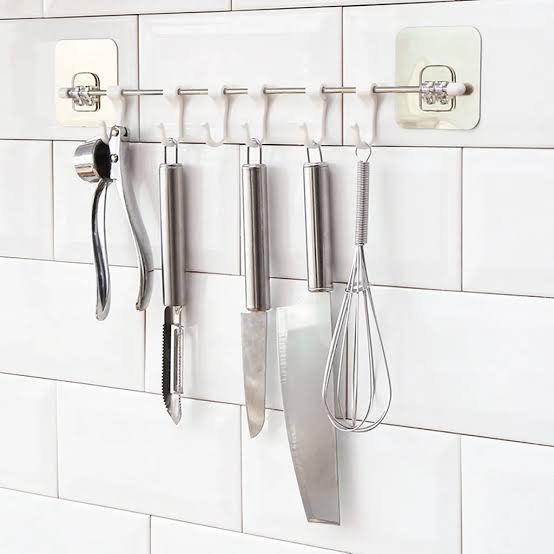 Self Adhesive Stainless steel wall hooks (Minimum Order Quantity 1 Carton/400 PCs)