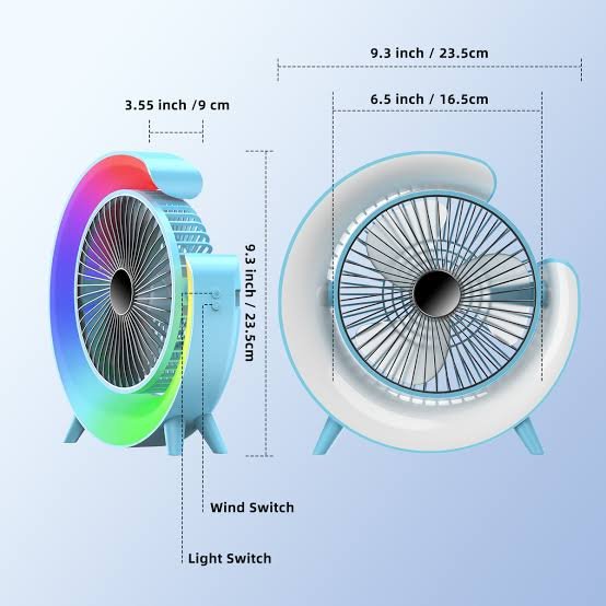 Round Shape Fan with RGB led (Minimum Order Quantity 1 Carton/40 PCs)