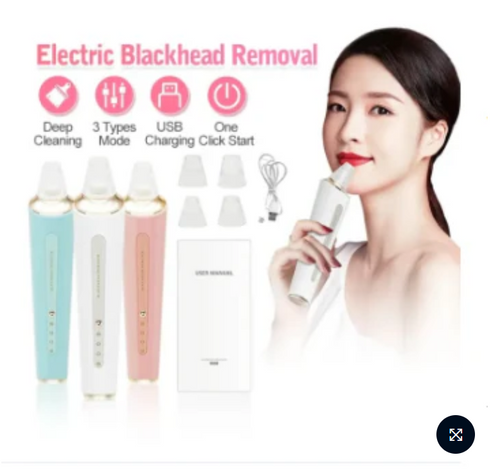 Updated Electric Rechargeable Blackhead Removal With 3 Level Suction 4 Professional Care Heads Pore Cleaner Machine