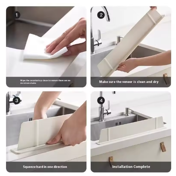 1pcs Silicone Kitchen Sink Water Splash Guard