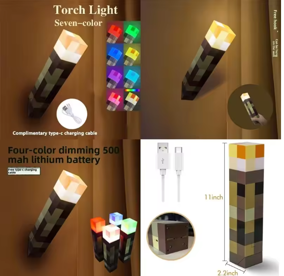 LED Night Lights Games Brownstone Torch Lamp