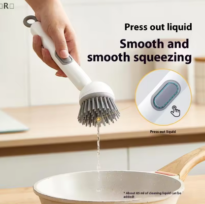 Kitchen Cleaning Brush Long Handle Compact Dish Bowl Scrubber