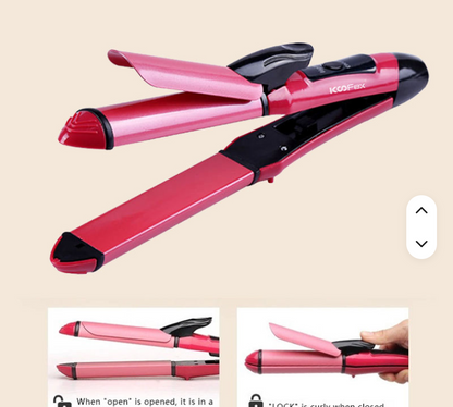 Hair Straightener and Curler Multifunctional 2 in 1 Flat Iron