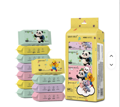 Wet Wipes Hand Mouth Cleaning Portable Withdrawable 8 Pieces