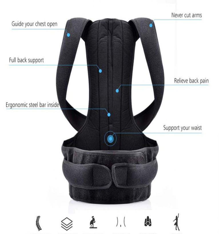 Posture Corrector Back Brace Adjustable Straightener for Neck and Upper Back Pain Relief      9 reviews