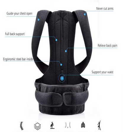 Posture Corrector Back Brace Adjustable Straightener for Neck and Upper Back Pain Relief      9 reviews